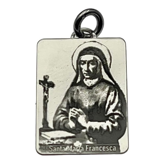 Ciondolo medaglia Santa Maria Francesca in argento 925